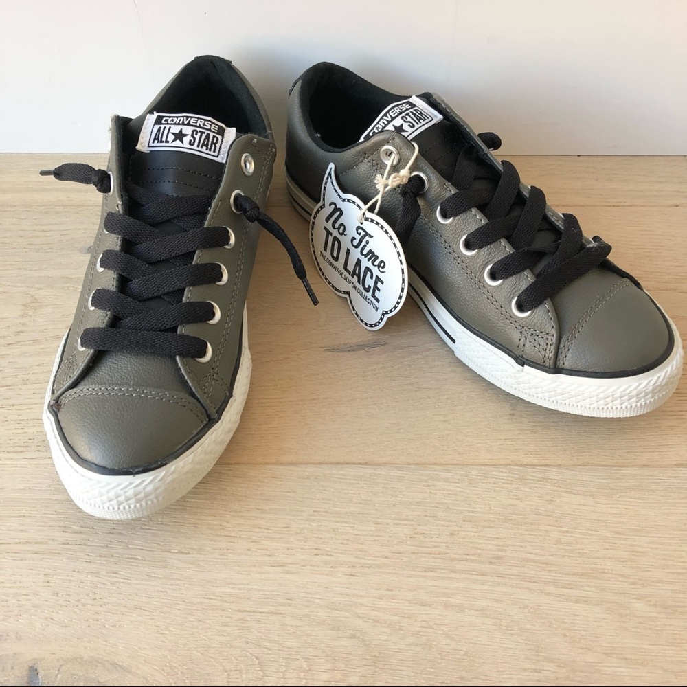 Converse Chuck Taylor All Star Street Slip On Gray Leather Sneaker - Size 5